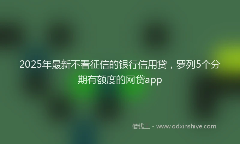 2025年最新不看征信的银行信用贷，罗列5个分期有额度的网贷app
