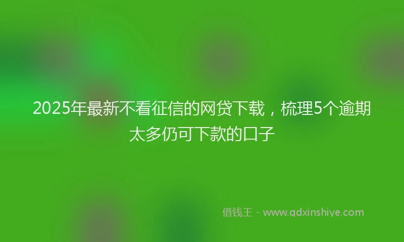 2025年最新不看征信的网贷下载，梳理5个逾期太多仍可下款的口子