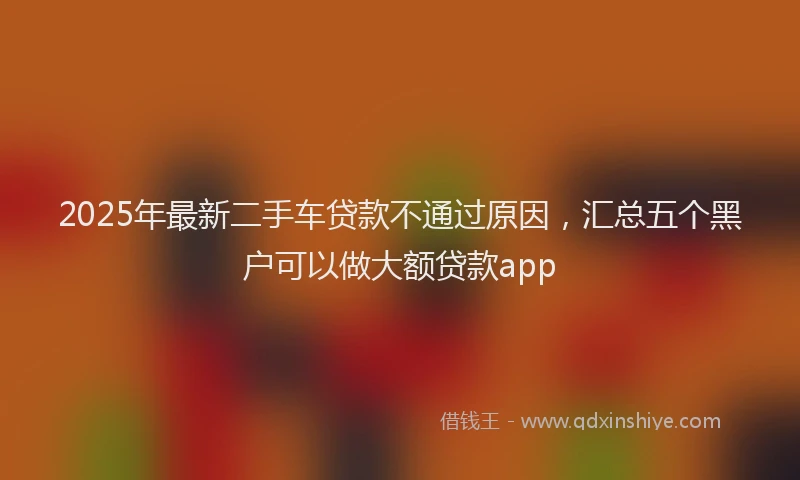 2025年最新二手车贷款不通过原因，汇总五个黑户可以做大额贷款app