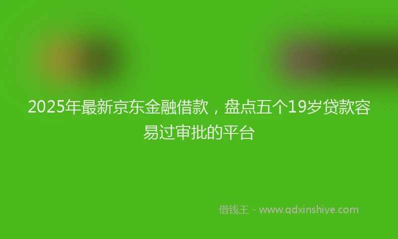 2025年最新京东金融借款，盘点五个19岁贷款容易过审批的平台