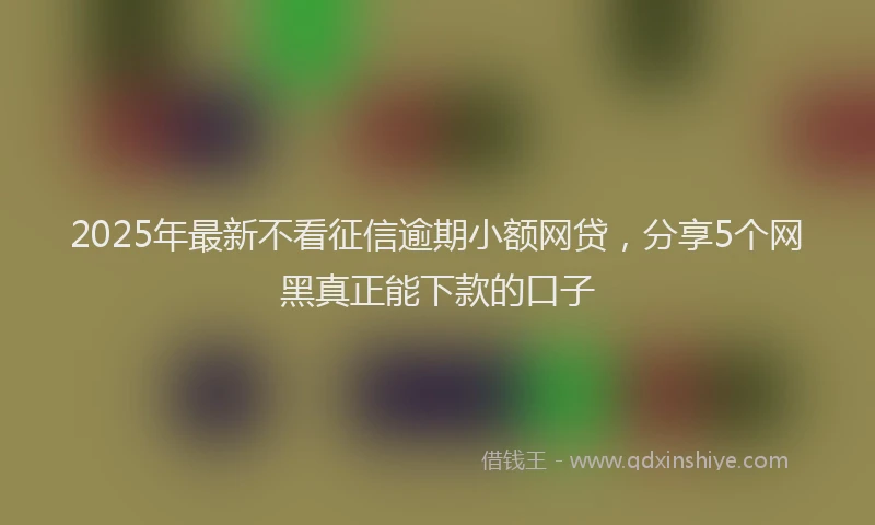 2025年最新不看征信逾期小额网贷，分享5个网黑真正能下款的口子
