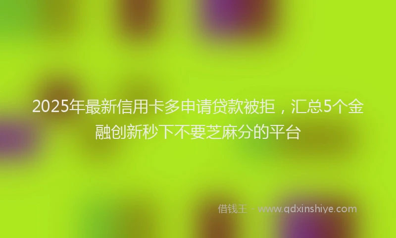 2025年最新信用卡多申请贷款被拒，汇总5个金融创新秒下不要芝麻分的平台