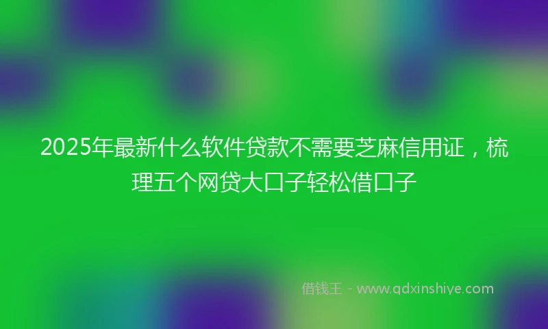 2025年最新什么软件贷款不需要芝麻信用证，梳理五个网贷大口子轻松借口子