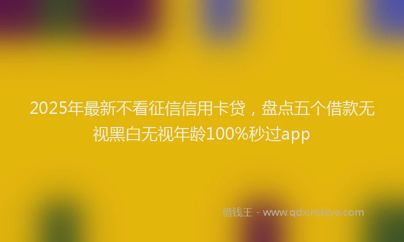 2025年最新不看征信信用卡贷，盘点五个借款无视黑白无视年龄100%秒过app