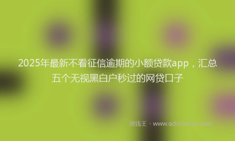 2025年最新不看征信逾期的小额贷款app，汇总五个无视黑白户秒过的网贷口子