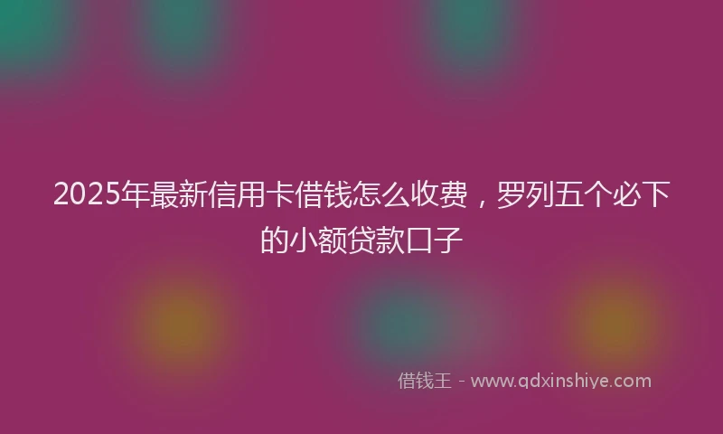 2025年最新信用卡借钱怎么收费，罗列五个必下的小额贷款口子