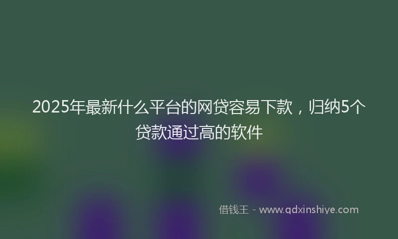 2025年最新什么平台的网贷容易下款，归纳5个贷款通过高的软件