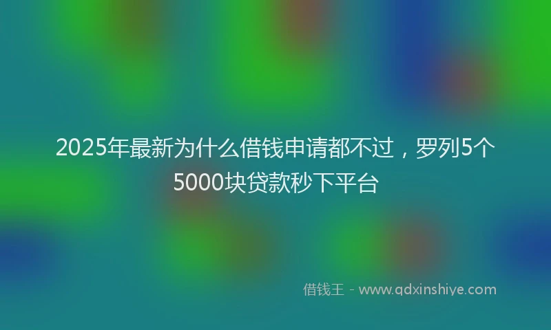 2025年最新为什么借钱申请都不过，罗列5个5000块贷款秒下平台
