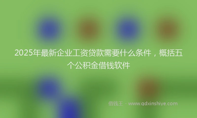 2025年最新企业工资贷款需要什么条件，概括五个公积金借钱软件