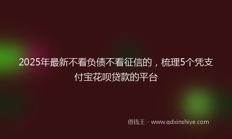 2025年最新不看负债不看征信的，梳理5个凭支付宝花呗贷款的平台
