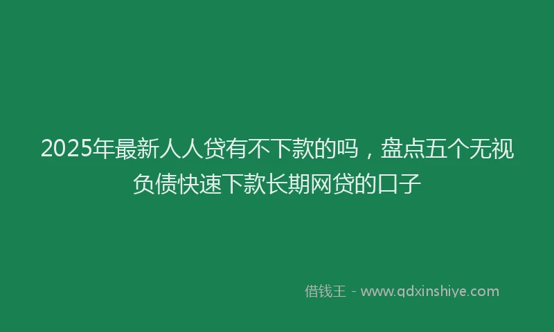 2025年最新人人贷有不下款的吗，盘点五个无视负债快速下款长期网贷的口子