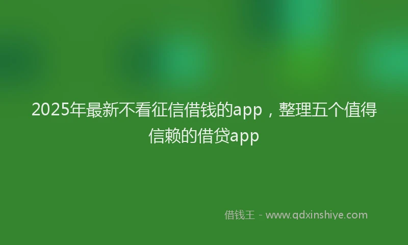2025年最新不看征信借钱的app，整理五个值得信赖的借贷app