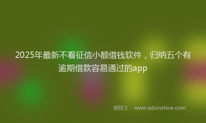 2025年最新不看征信小额借钱软件，归纳五个有逾期借款容易通过的app