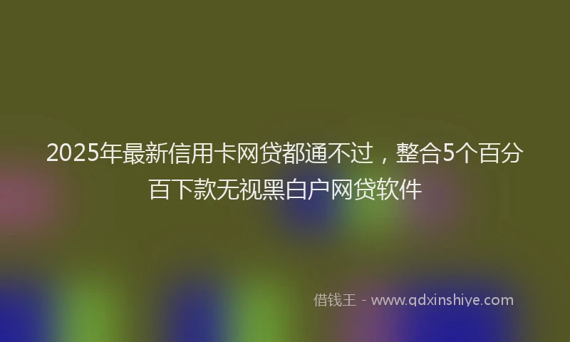 2025年最新信用卡网贷都通不过，整合5个百分百下款无视黑白户网贷软件