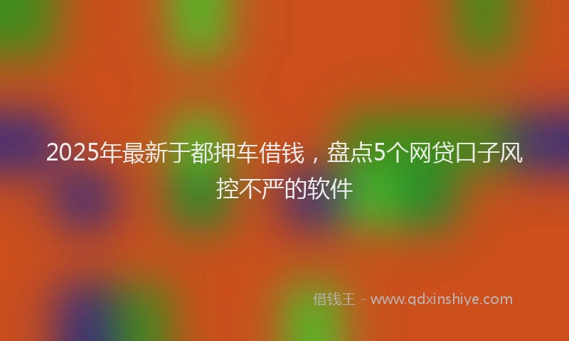2025年最新于都押车借钱，盘点5个网贷口子风控不严的软件