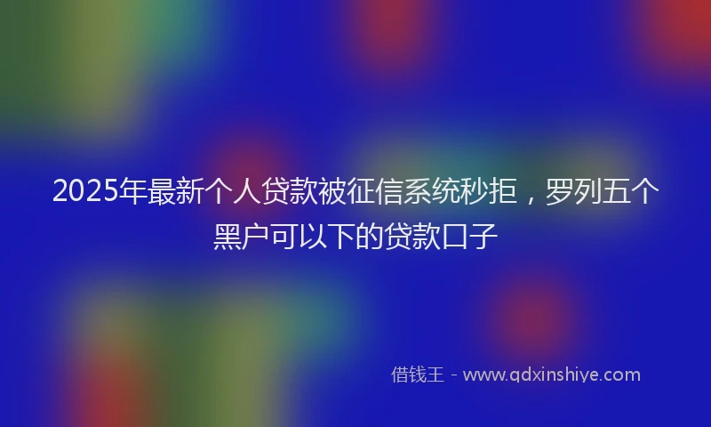 2025年最新个人贷款被征信系统秒拒，罗列五个黑户可以下的贷款口子