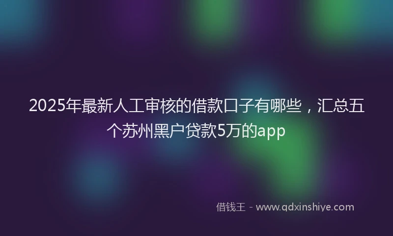 2025年最新人工审核的借款口子有哪些，汇总五个苏州黑户贷款5万的app