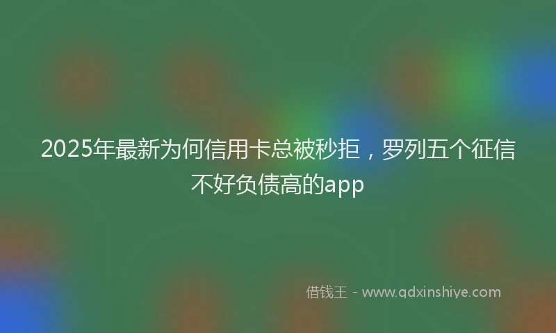 2025年最新为何信用卡总被秒拒，罗列五个征信不好负债高的app