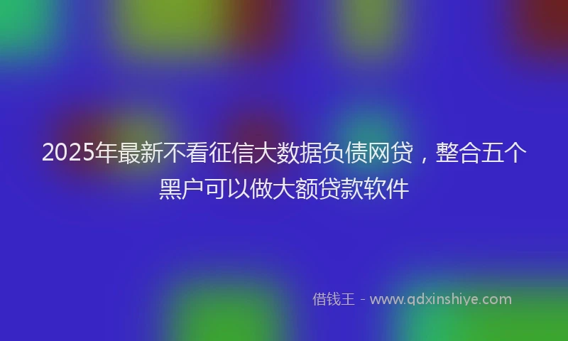 2025年最新不看征信大数据负债网贷，整合五个黑户可以做大额贷款软件