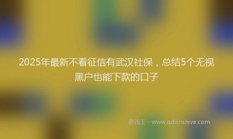 2025年最新不看征信有武汉社保，总结5个无视黑户也能下款的口子