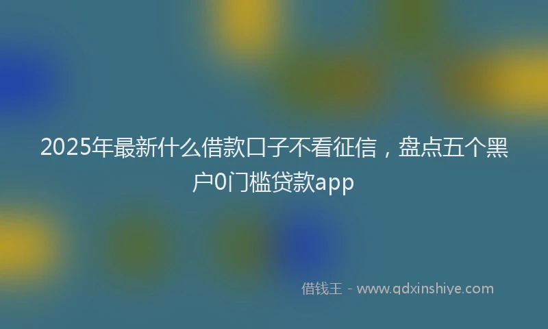 2025年最新什么借款口子不看征信，盘点五个黑户0门槛贷款app