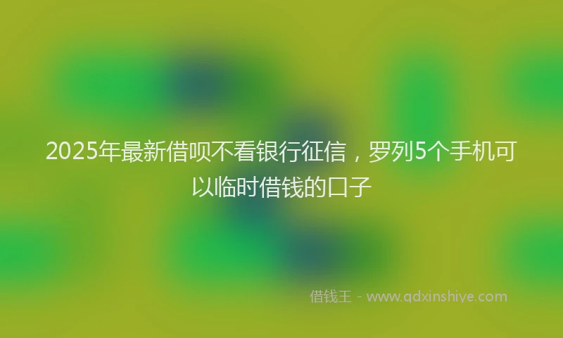 2025年最新借呗不看银行征信，罗列5个手机可以临时借钱的口子
