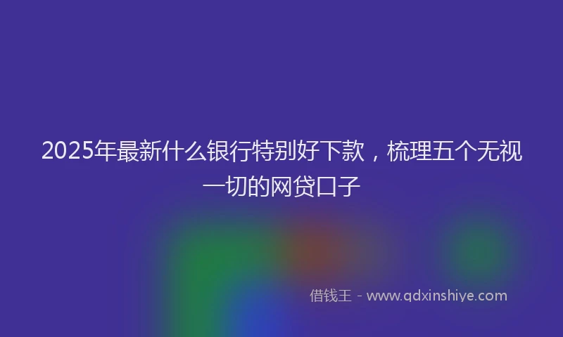 2025年最新什么银行特别好下款，梳理五个无视一切的网贷口子