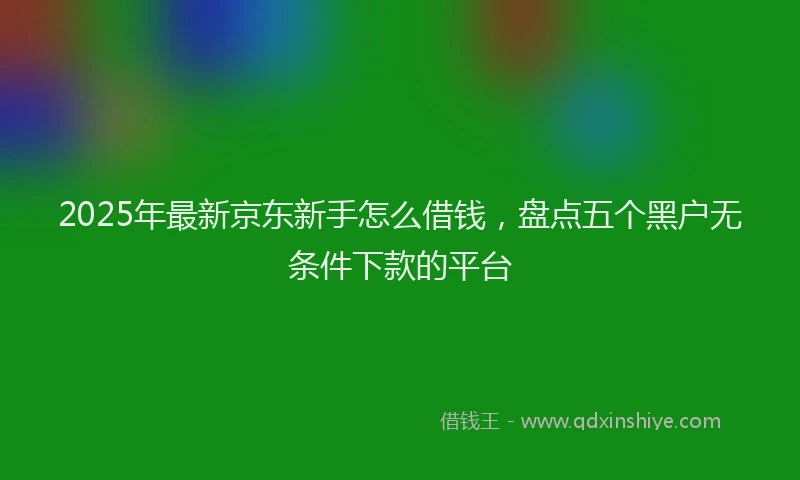 2025年最新京东新手怎么借钱，盘点五个黑户无条件下款的平台