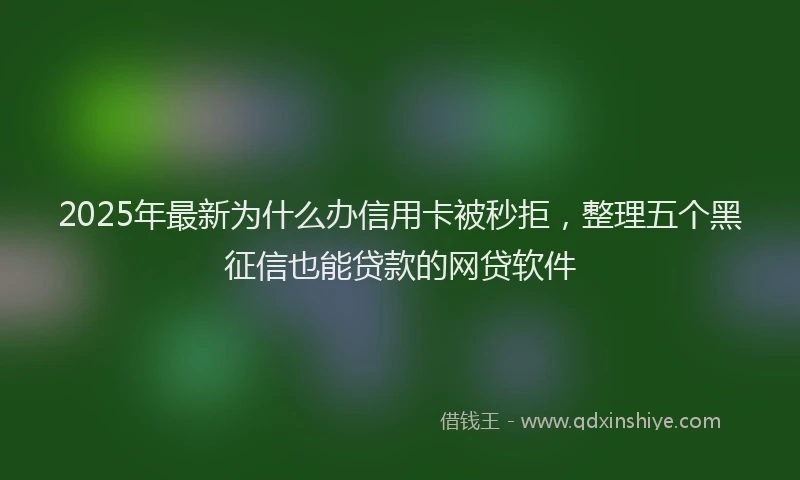 2025年最新为什么办信用卡被秒拒，整理五个黑征信也能贷款的网贷软件