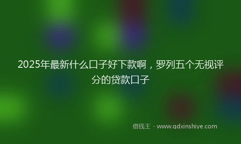2025年最新什么口子好下款啊，罗列五个无视评分的贷款口子