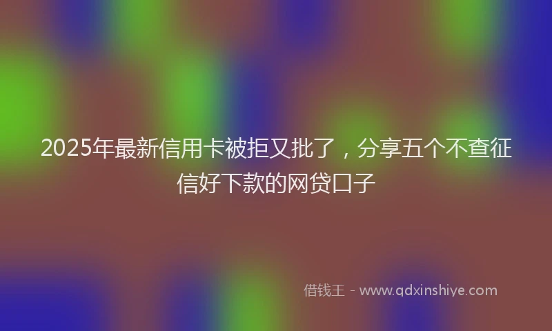 2025年最新信用卡被拒又批了，分享五个不查征信好下款的网贷口子