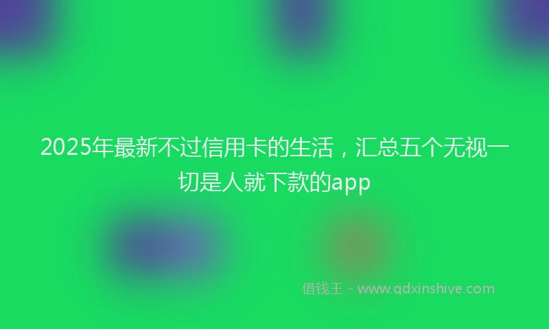 2025年最新不过信用卡的生活，汇总五个无视一切是人就下款的app