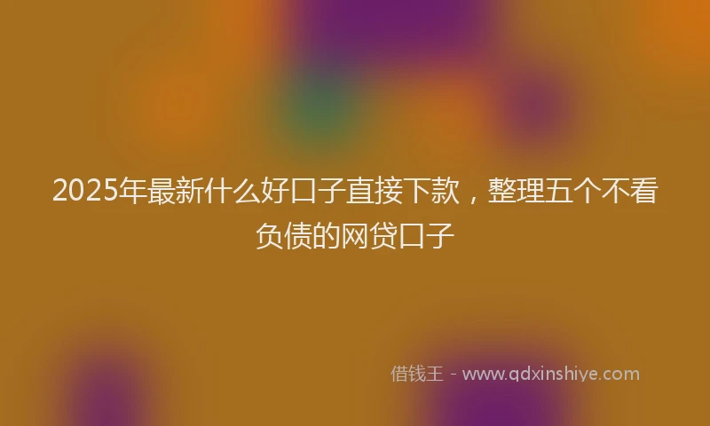 2025年最新什么好口子直接下款，整理五个不看负债的网贷口子