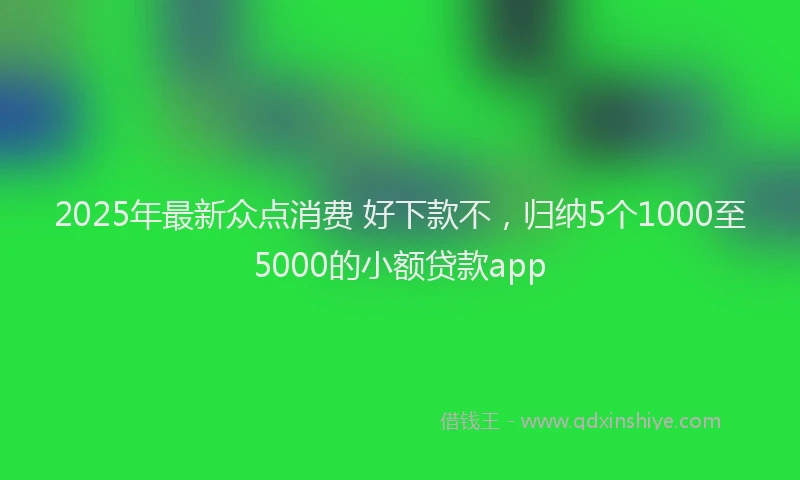 2025年最新众点消费 好下款不，归纳5个1000至5000的小额贷款app