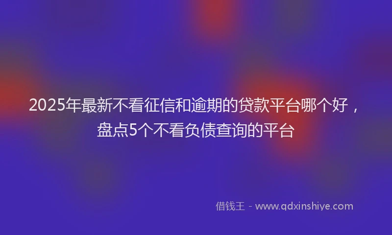 2025年最新不看征信和逾期的贷款平台哪个好，盘点5个不看负债查询的平台