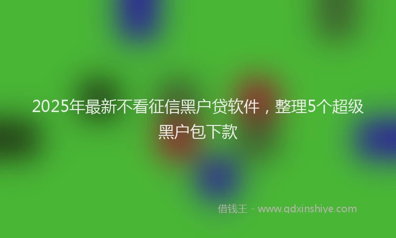 2025年最新不看征信黑户贷软件，整理5个超级黑户包下款