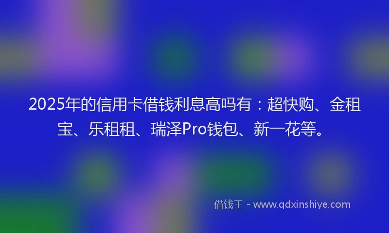 2025年的信用卡借钱利息高吗有：超快购、金租宝、乐租租、瑞泽Pro钱包、新一花等。