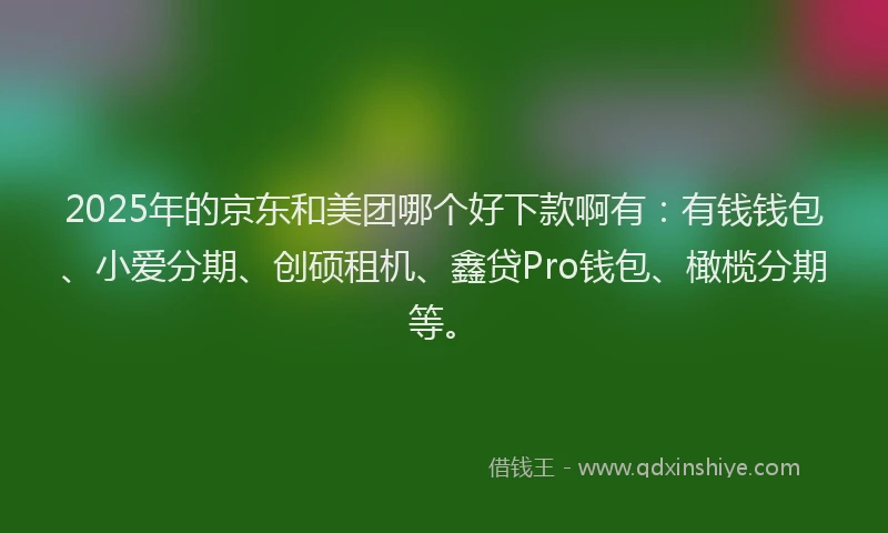 2025年的京东和美团哪个好下款啊有：有钱钱包、小爱分期、创硕租机、鑫贷Pro钱包、橄榄分期等。