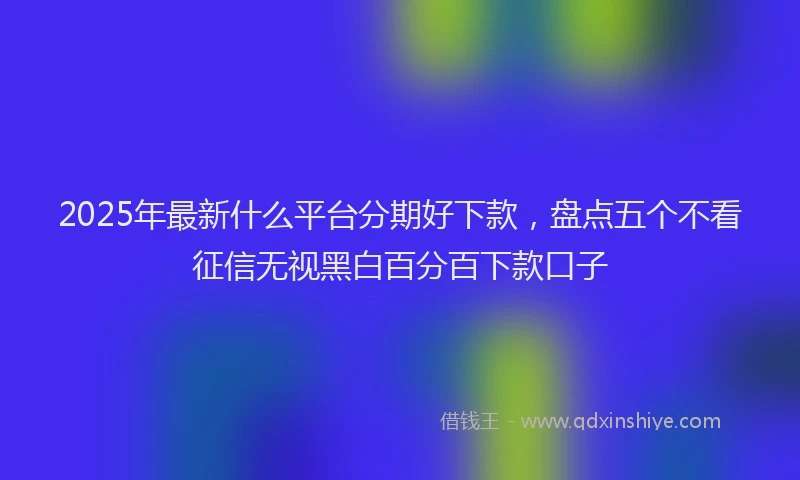 2025年最新什么平台分期好下款，盘点五个不看征信无视黑白百分百下款口子