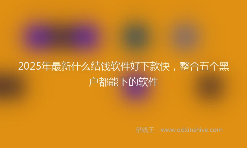 2025年最新什么结钱软件好下款快，整合五个黑户都能下的软件