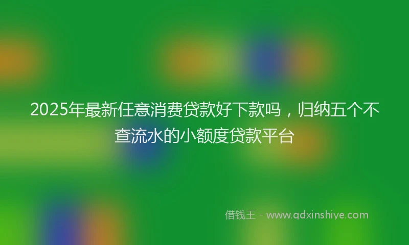 2025年最新任意消费贷款好下款吗，归纳五个不查流水的小额度贷款平台