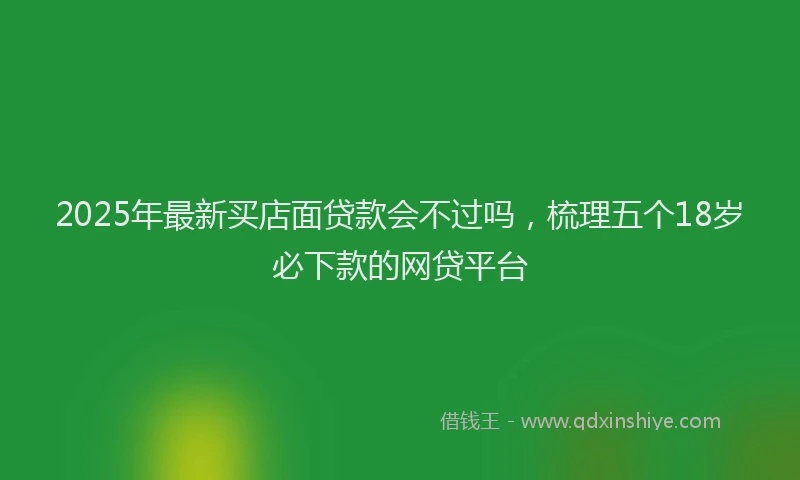 2025年最新买店面贷款会不过吗，梳理五个18岁必下款的网贷平台
