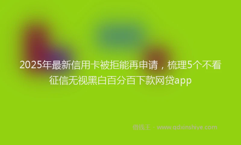 2025年最新信用卡被拒能再申请，梳理5个不看征信无视黑白百分百下款网贷app