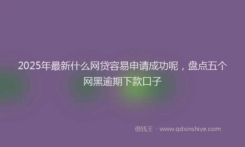 2025年最新什么网贷容易申请成功呢，盘点五个网黑逾期下款口子
