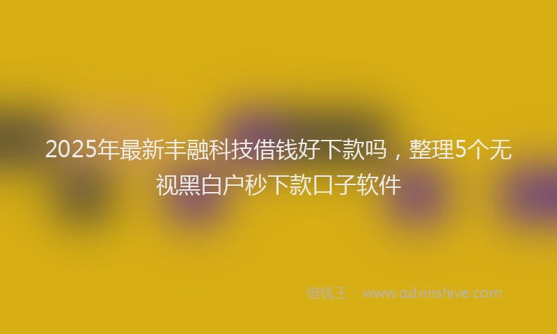 2025年最新丰融科技借钱好下款吗，整理5个无视黑白户秒下款口子软件