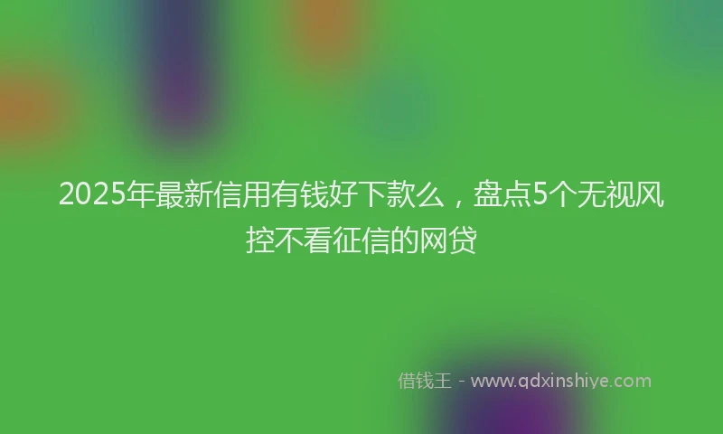 2025年最新信用有钱好下款么，盘点5个无视风控不看征信的网贷
