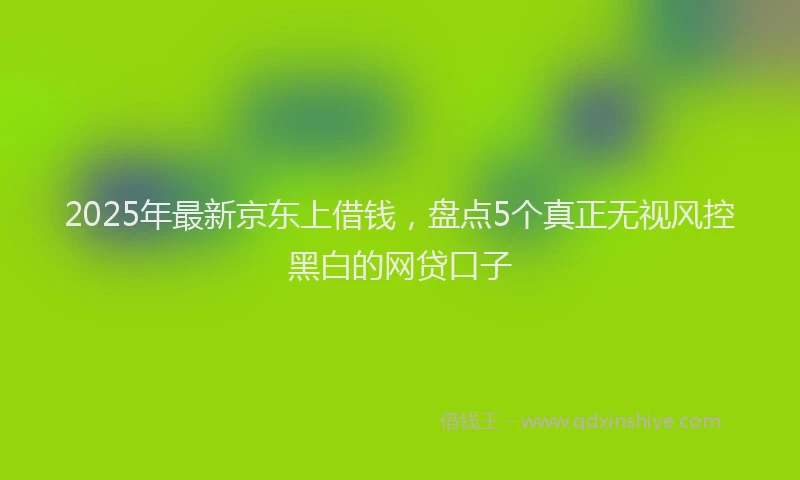 2025年最新京东上借钱，盘点5个真正无视风控黑白的网贷口子