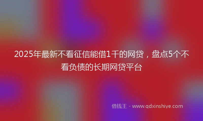 2025年最新不看征信能借1千的网贷，盘点5个不看负债的长期网贷平台
