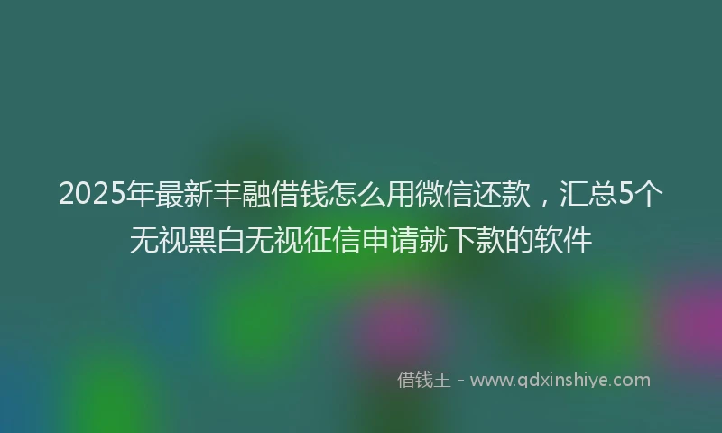 2025年最新丰融借钱怎么用微信还款，汇总5个无视黑白无视征信申请就下款的软件