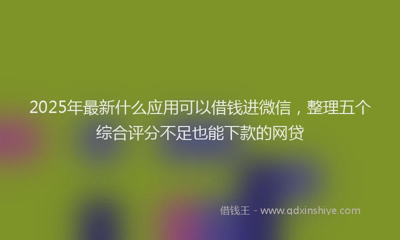 2025年最新什么应用可以借钱进微信，整理五个综合评分不足也能下款的网贷